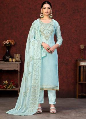 Grab These Salwar Suit in Fine Colored Pair With Bottom And Dupatta.These Top Are Modal Chanderi And Dupatta Are Fabricated On Nazmin Pair With Santoon Bottom.Its Beautified With Embroidery,Hand Work.