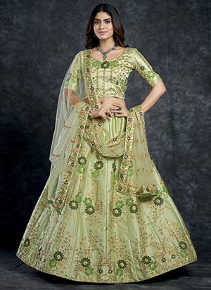 For A Designer Look,Grab These Lehenga Choli in Fine Colored.These Lehenga And Choli Are Fabricated On Italian Silk Pair With Butterfly Net Dupatta.Its Beautified With Designer Thread, Sequance Embroidery,Diamond Work.