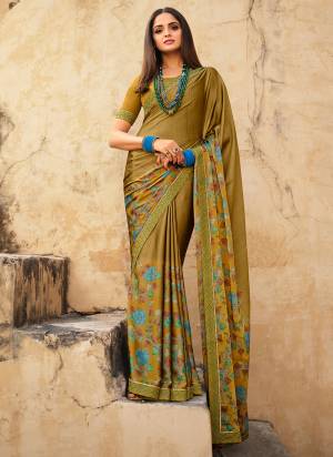 Garb These Party Wear Saree in Fine Colored.These Saree Are Moss Chiffon And Blouse is Fabricated On Banglori.Its Beautified With Designer Printed With Work Lace Border.