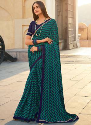 Garb These Party Wear Saree in Fine Colored.These Saree Are Georgette And Blouse is Fabricated On Banglori.Its Beautified With Designer Printed With Work Lace Border.