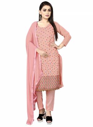 Grab These Suit in Fine Colored Pair With Bottom And Dupatta.These Top Are Chanderi Cotton And Dupatta Are Fabricated On Nazmin Pair With Santoon Bottom.Its Beautified With Santoon Inner.Its Beautified With Designer Embroidery Work.