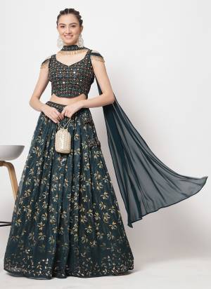 A Designer Look,Grab These Lehenga Choli in Fine Colored.These Lehenga And Blouse And Dupatta Are Fabricated On Georgette.Its Beautified With Printed,Thread,Sequance Embroidery Work.