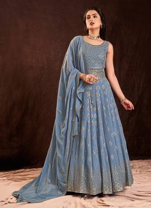 Attrective These Readymade Gown With Dupatta in Fine Colored.These Gown Are Georgette Fabricated On Georgette Dupatta.Its Beautified With Heavy Designer Sequance Embroidery Work.