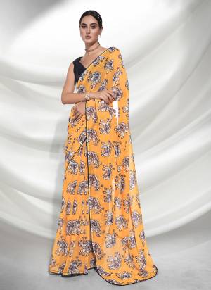 Grab These Party Wear Saree in Fine Colored.These Saree is Fabricated On Weightless Pair With Art Silk Blouse.Its Beautified With Printed Work.