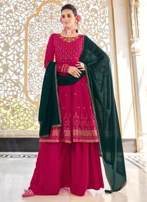 Grab These Beautiful Looking Designer Plazzo Suits.These Top And Bottom is Georgette And Dupatta Is Fabricated On Georgette.Its Beautified With Designer Thread And Sequance Embroidery Work.