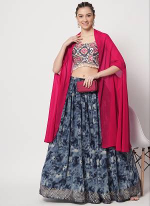 A Designer Look,Grab These Lehenga Choli in Fine Colored.These Lehenga Are Silk And Blouse Are Chinon Silk And Dupatta Are Fabricated On Georgette.Its Beautified With Printed,Sequance Embroidery Work.