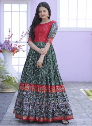 Attrective Looking These Beautiful Looking Readymade Gown.These Gown is Fabricated On Dola Silk.Its Beautified With Designer Patola Foil Printed.