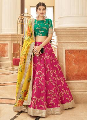 For A Designer Look,Grab These Lehenga Choli in Fine Colored.These Lehenga Are Art Silk And Blouse Are Fabricated On Art Silk Pair With Organza Dupatta.Its Beautified With Designer Thread,Dori,Sequance Embroidery Work.