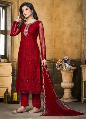 Grab These Suit in Fine Colored Pair With Bottom And Dupatta.These Top Are Net And Dupatta Are Fabricated On Net Pair With Santoon Bottom.Its Beautified With Santoon Inner.Its Beautified With Designer Heavy Embroidery Work.