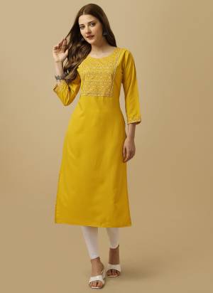 Grab These Beautiful Looking Readymade Kurti.These Kurti is Fabricated On Rayon.Its Beautified With Designer Neck Printed With Hand Work.