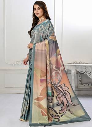 Garb These Designer Party Wear Saree in Fine Colored.These Saree And Blouse is Fabricated On Crepe Silk Pair.Its Beautified With Designer Digital Printed.