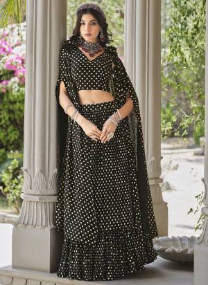 For A Designer Look,Grab These Lehenga Choli in Fine Colored.These Lehenga And Blouse Are Fabricated On Georgette Pair With Georgette Dupatta.Its Beautified With Designer Metalic Foil Printed With Crush Pattern.