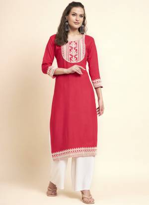 Attrective Looking These Beautiful Looking Readymade Long Kurti.These Kurti is Fabricated On Rayon.Its Beautified With Designer Embroidery Work.