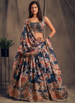 For A Designer Look,Grab These Lehenga Choli in Fine Colored.These Lehenga And Blouse Are Fabricated On Organza Pair With Organza Dupatta.Its Beautified With Designer Printed With Jari,Sequance Embroidery Work.