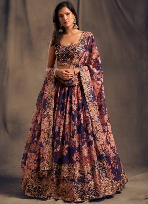 For A Designer Look,Grab These Lehenga Choli in Fine Colored.These Lehenga And Blouse Are Fabricated On Organza Pair With Organza Dupatta.Its Beautified With Designer Printed With Jari,Sequance Embroidery Work.