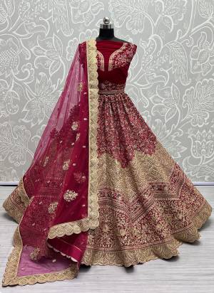 For A Fancy Heavy Designer Look,Grab These Lehenga Choli With Dupatta in Fine Colored.These Lehenga And Choli Are Velvet And Dupatta Are Fabricated On Soft Net  Pair.Its Beautified With Designer Fancy Multy Thread, Sequance,Dori Embroidery,Diamond Work.