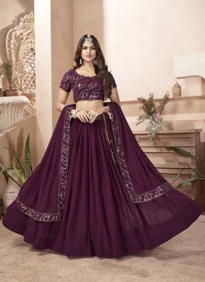 For A Designer Look,Grab These Lehenga Choli in Fine Colored.These Lehenga And Dupatta Are Fabricated On Faux Georgette Pair With Faux Georgette Blouse.Its Beautified With Designer Thread, Sequance Embroidery Work.