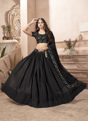 For A Designer Look,Grab These Lehenga Choli in Fine Colored.These Lehenga And Dupatta Are Fabricated On Faux Georgette Pair With Faux Georgette Blouse.Its Beautified With Designer Thread, Sequance Embroidery Work.