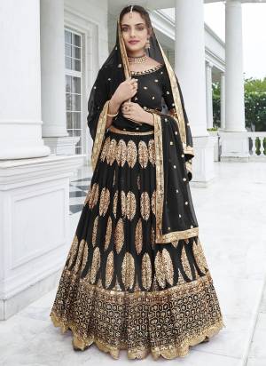 Garb This Partywear Fine Color Heavy Designer Lehemga Choli Fabric Are Faux Georgette And And Dupatta Faux Georgette In Fabricated Beautified With Attrective Thread,Sequance Embroidery Work. Buy Now.