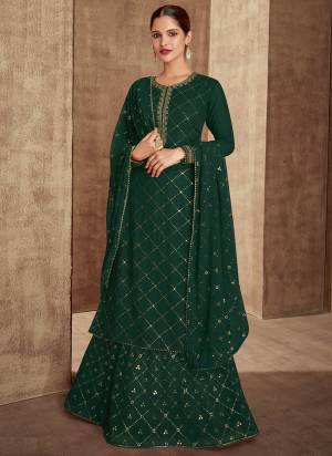 Attrective These Plazzo Suit in Fine Colored Pair With Bottom And Dupatta.These Top And Dupatta Are Fabricated On Faux Georgette Pair With Faux Georgette Bottom.Its Beautified With Santoon Inner.Its Beautified With Heavy Designer Sequance Embroidery Work.