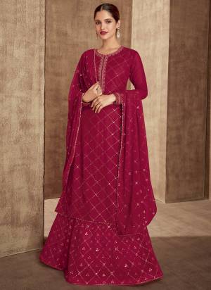 Attrective These Plazzo Suit in Fine Colored Pair With Bottom And Dupatta.These Top And Dupatta Are Fabricated On Faux Georgette Pair With Faux Georgette Bottom.Its Beautified With Santoon Inner.Its Beautified With Heavy Designer Sequance Embroidery Work.