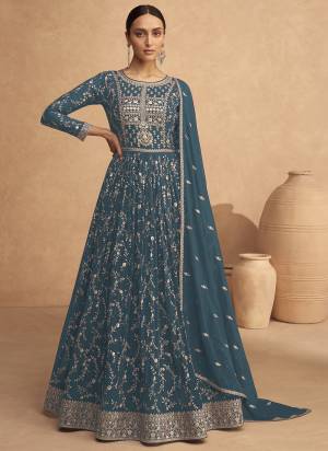 Garb These Designer Anarkali Suits in Fine Colored Pair With Dupatta.These Top Are Faux Georgette And Dupatta Are Fabricated On Faux Georgette Pair With Faux Georgette Bottom.Its Beautified With Heavy Designer Floral Sequance Embroidery Work.