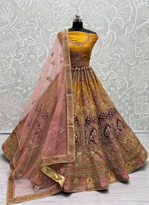 For A Fancy Designer Look,Grab These Lehenga Choli With Dupatta in Fine Colored.These Lehenga And Choli Are Bridal Net And Dupatta Are Fabricated On Soft Net Pair.Its Beautified With Designer Fancy Multy Thread,Sequance,Dori Embroidery,Diamond Work.