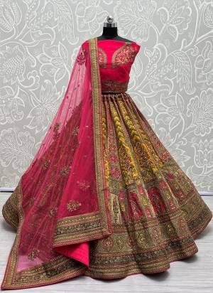 For A Fancy Designer Look,Grab These Lehenga Choli With Dupatta in Fine Colored.These Lehenga And Choli Are Silk And Dupatta Are Fabricated On Soft Net Pair.Its Beautified With Designer Fancy Multy Thread,Sequance,Dori Embroidery,Diamond Work.