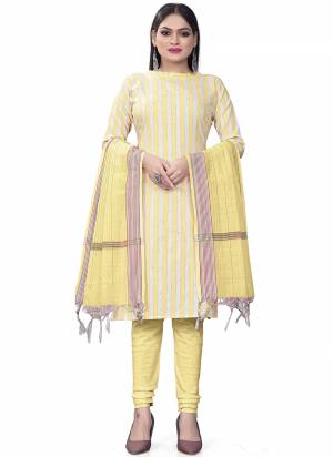 Garb This Suits In Lovely Color.Its Pretty Top Is Cotton Based Paired Bottom Cotton And Cotton Fabricated Dupatta Are Wevon Designer. Which Gives An Attractive To The Dress.