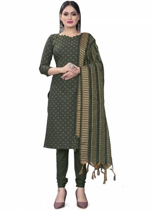 Garb This Suits In Lovely Color.Its Pretty Top Is Cotton Based Paired Bottom Cotton And Cotton Fabricated Dupatta Are Wevon Designer. Which Gives An Attractive To The Dress.