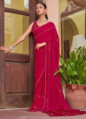 Garb These Designer Saree in Fine Colored.These Saree Are Satin Chiffon And Blouse is Fabricated On Satin Chiffon Pair.Its Beautified With Heavy Swarovski Work.