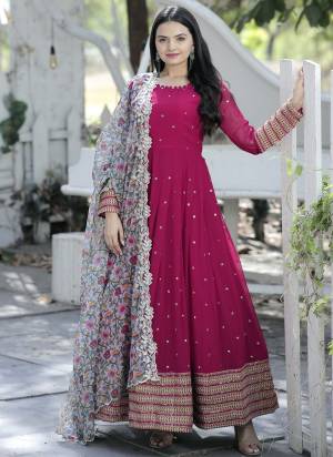 Attrective Looking These Beautiful Looking Readymade Gown With Dupatta.These Gown is Fabricated On Faux Georgette And Dupatta Are Organza.Its Beautified With Designer Coding,Sequance Embroidery Work.