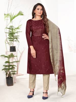 Grab These Suit in Fine Colored Pair With Bottom And Dupatta.These Top Are Coco Silk And Dupatta Are Fabricated On Corona Pair With Indo Cotton Bottom.Its Beautified With Designer Embroidery Work.