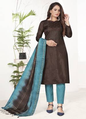 Grab These Suit in Fine Colored Pair With Bottom And Dupatta.These Top Are Coco Silk And Dupatta Are Fabricated On Corona Pair With Indo Cotton Bottom.Its Beautified With Designer Embroidery Work.