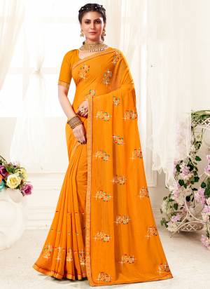 Attrective Saree in Fine Colored.These Saree Are Blooming Georgette And Blouse is Fabricated On Blooming Georgette Pair.