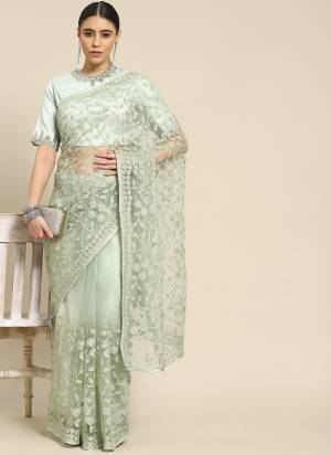 Attrective These Embroidered Designer Saree in Fine Colored.