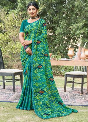 Attrective These Printed Designer Saree in Fine Colored.These Saree Are Georgette And Blouse is Fabricated On Georgette Pair.