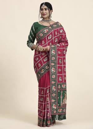 Grab These Festive Wear Saree in Fine Colored.These Saree is Fabricated On Vichitra Silk Pair With Mono Silk Blouse.Its Beautified With Heavy Embroidery,Diamond Work.