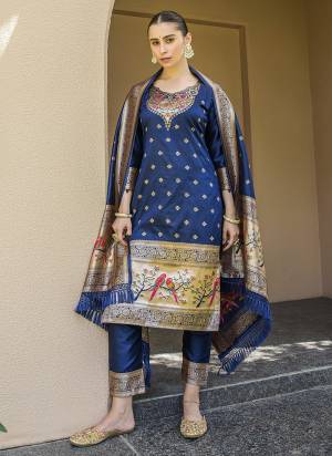 Attrective These Designer Suit in Fine Colored Pair With Bottom And Dupatta.