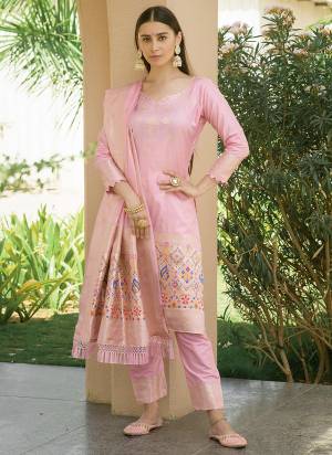 Attrective These Designer Suit in Fine Colored Pair With Bottom And Dupatta.