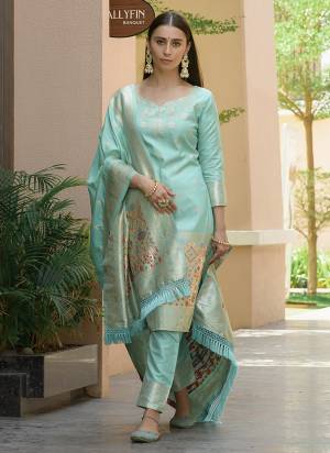 Attrective These Designer Suit in Fine Colored Pair With Bottom And Dupatta.