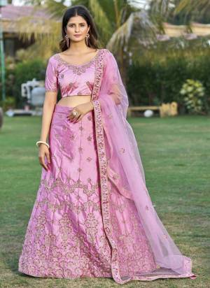 Grab These Beautiful Colored Lehenga Choli.These Lehenga and Dupatta Are Fabricated On Net Pair With Net Blouse.Its Beautified With Heavy Thread, Embroidery Work.