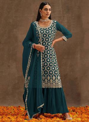 Attrective These Plazzo Suit in Fine Colored Pair With Bottom And Dupatta.These Top Are Faux Georgette And Bottom Are Faux Georgette And Pair With Chiffon Dupatta.Its Beautified With Santoon Inner.Its Beautified With Heavy Designer Sequance Embroidery Work.