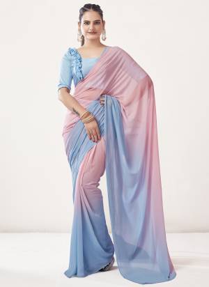 Garb These Ready To Wear Saree in Fine Colored.These Saree Are Georgette And Blouse is Fabricated On Benglori Pair.Its Beautified With Pedding Half Half Color Designer.