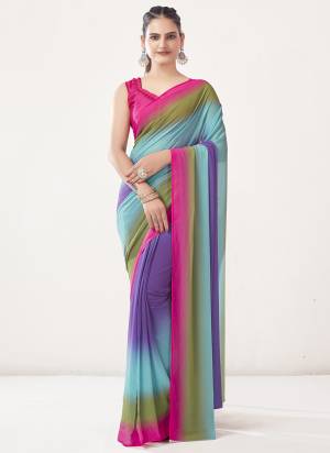 Garb These Ready To Wear Saree in Fine Colored.These Saree Are Georgette And Blouse is Fabricated On Benglori Pair.Its Beautified With Pedding Half Half Color Designer.