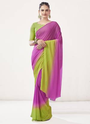 Garb These Ready To Wear Saree in Fine Colored.These Saree Are Georgette And Blouse is Fabricated On Benglori Pair.Its Beautified With Pedding Half Half Color Designer.