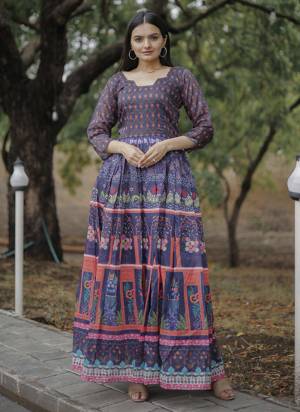 Atrective These Beautiful Looking Readymade Long Kurti.These Kurti is Fabricated On Chanderi.Its Beautified With Designer Digital Printed.