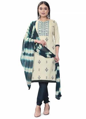 Grab These Suit in Fine Colored Pair With Bottom And Dupatta.These Top Are Khadi Cotton And Dupatta Are Fabricated On Nazmin Pair With Cotton Bottom.Its Beautified With Designer Embroidery Work With Saburi Printed Dupatta.