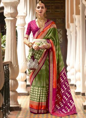 Looking These Party Wear Saree in Fine Colored.These Saree And Blouse is Fabricated On Patola Silk.Its Beautified With Designer patola with foil printed.