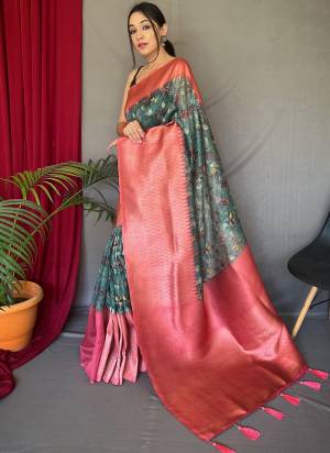 Garb These Party Wear Saree With Blouse in Fine Colored.These Saree And Blouse is Fabricated On Kora Organza.Its Beautified With Weaving Jari Designer With 3 D Digital Printed.